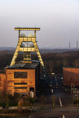 Wall Mural - Old mine tower with destroyed building of zeche ewald recklinghausen germany