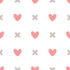 Canvas Print - Heart and cross pattern