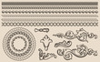 Set of vector baroque elements, chains for design.