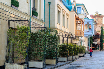 Narrow street in old town of Tbilisi, Georgia