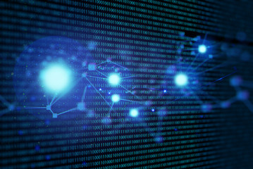 web system networking illustration bacground, deep learning, data software program process, hacker server attacked, ai technology 01 code computer