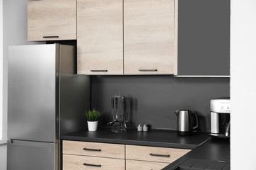 Sticker - Cozy modern kitchen interior with new furniture and appliances