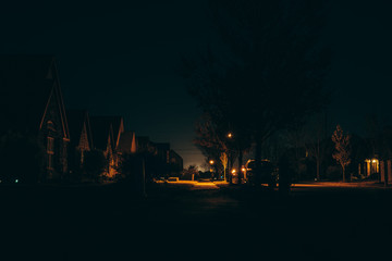 Wall Mural - Residential Housing Neighborhood Street at Night in Bentonville Arkansas