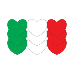 Wall Mural - Flag of Italy made of hearts