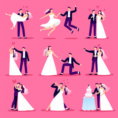 marriage couple. just married couples, wedding dancing and weddings celebration. newlywed bride and 