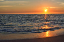 Sunset Over The Gulf Of Mexico From Manasota Key, Florida