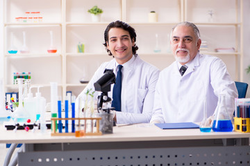 two chemists working in the lab