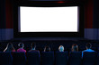 © New Africa - Young people watching movie in cinema theatre. Space for text