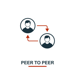 Peer To Peer icon. Creative two colors design from crypto currency icons collection. Simple pictogram peer to peer icon for web design, apps, software, print usage