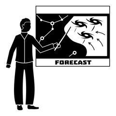 Sticker - Forecast hurricane icon. Simple illustration of forecast hurricane vector icon for web design isolated on white background