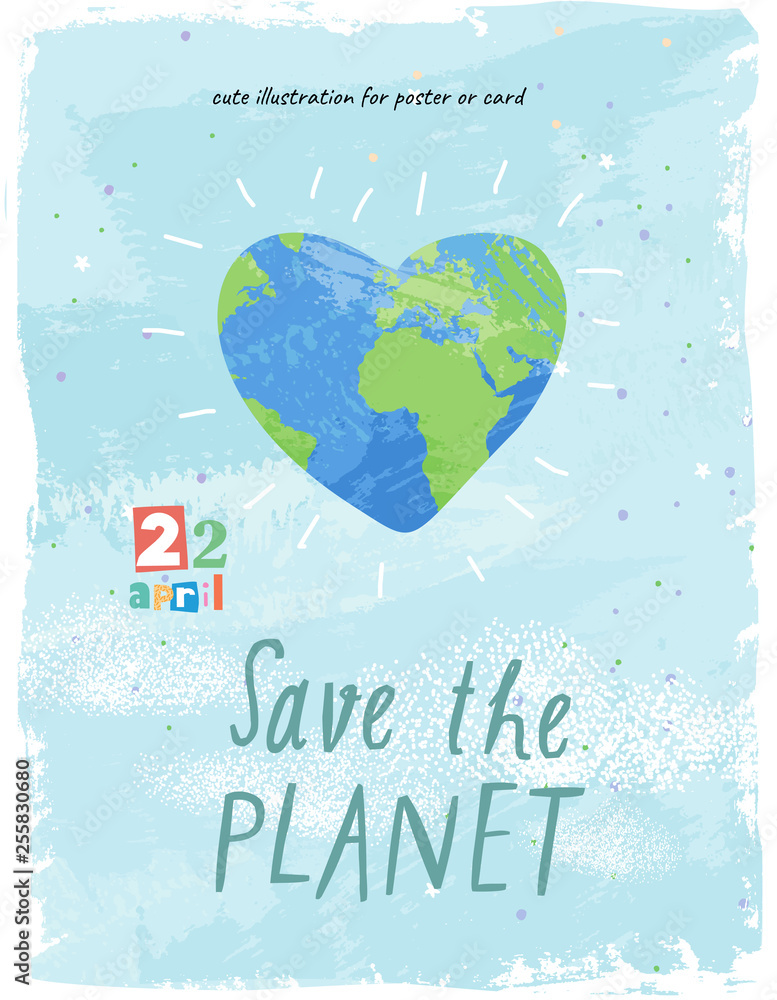 Happy Earth Day! Vector eco illustration for social poster, banner or ...