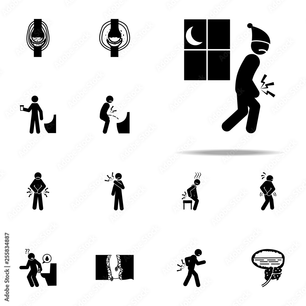nocturia, prostatitis icon. Pain People icons universal set for web and ...