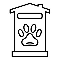 Sticker - Pet hotel house icon. Outline pet hotel house vector icon for web design isolated on white background