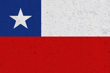 Wall Mural - Chile flag on concrete wall