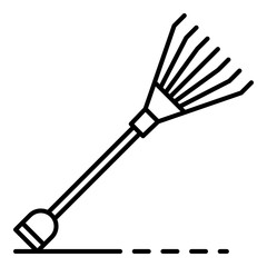 Canvas Print - Garden leaf rake icon. Outline garden leaf rake vector icon for web design isolated on white background