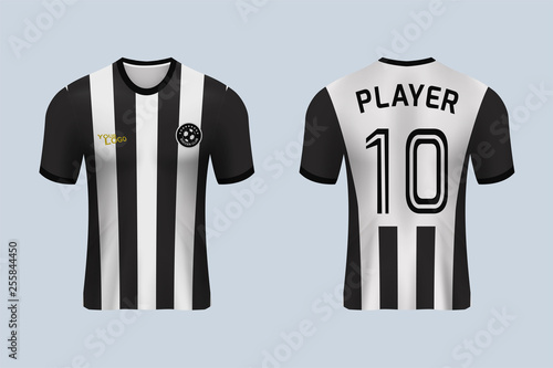 black and white football kit team