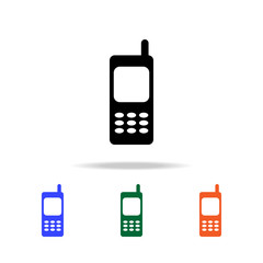 old mobile phone with antenna icon. elements of simple web icon in multi color. premium quality grap