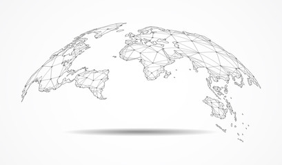 Wall Mural - global network connection. world map point and line composition concept of global business. vector i