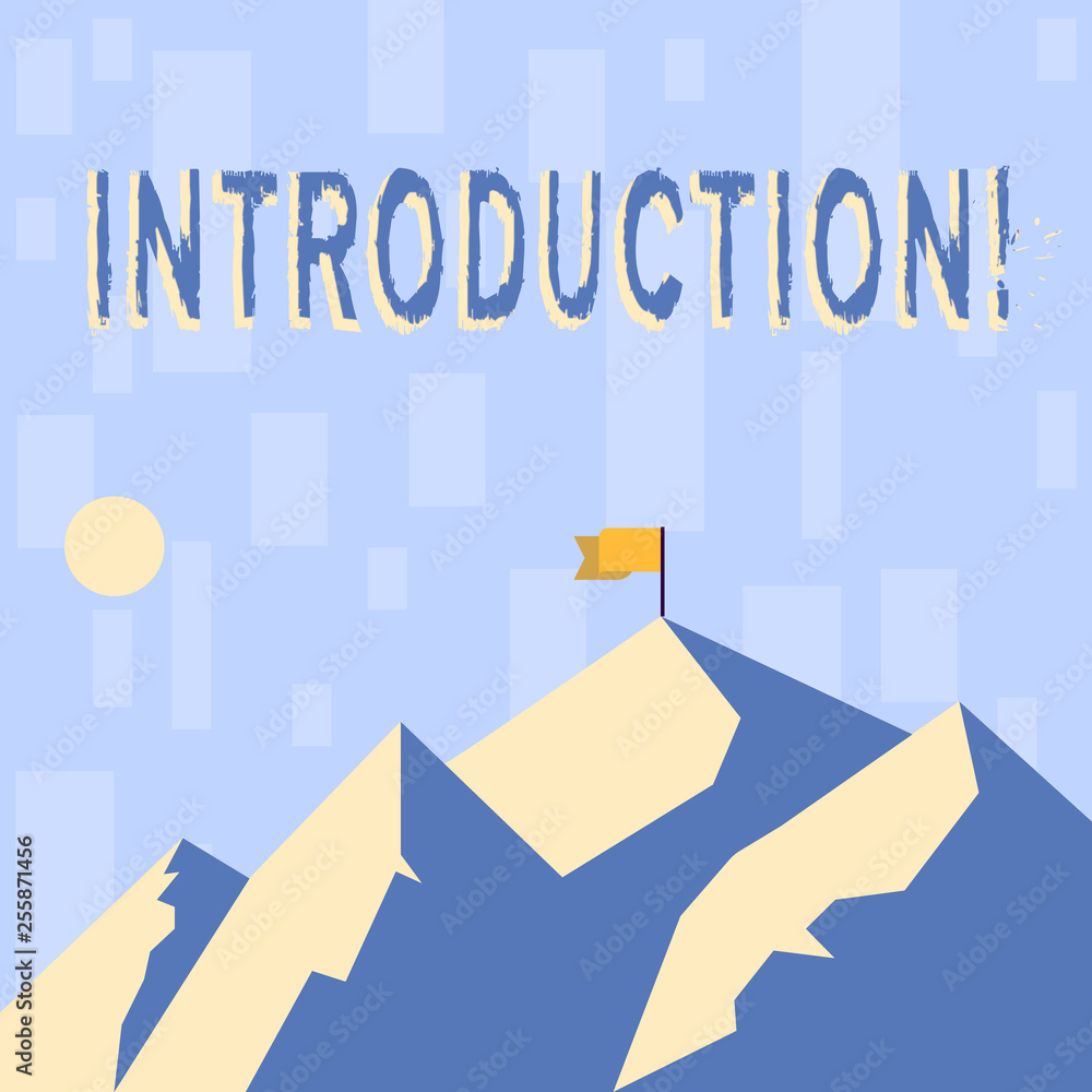 Writing note showing Introduction. Business concept for First part of a ...