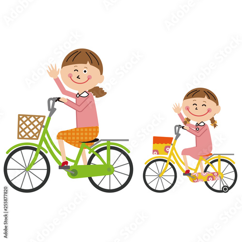 ポップな家族 ママと娘が自転車でおでかけ Stock Vector Adobe Stock ポップな家族 ママと娘が自転車でおでかけ Stock Vector Adobe Stock