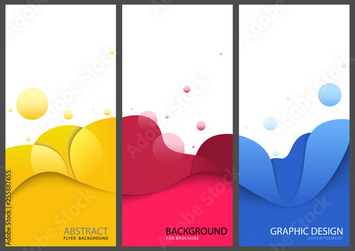 Colored Business Banners or Brochure Templates - Set of Graphic Illustrations...