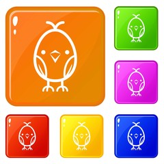 Wall Mural - Chick icons set collection vector 6 color isolated on white background