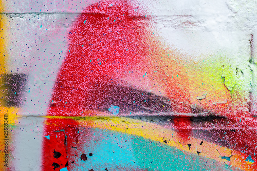 Graffiti painted on a brick wall texture. Canvas Print