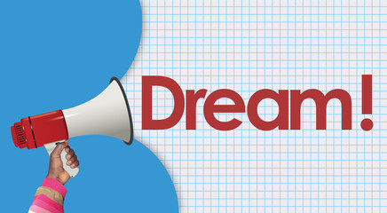 dream word and megaphone