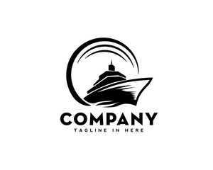 Modern ship marine travel logo design inspiration