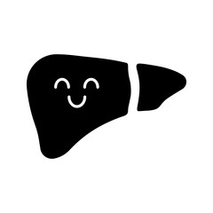 Sticker - Smiling liver glyph icon