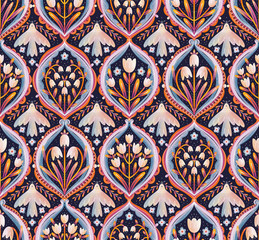Modern floral ornament pattern