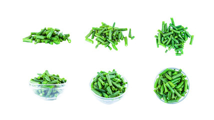 Wall Mural - Green beans set  isolated on white background