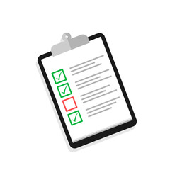 Wall Mural - clipboard with cheklist and check mark in flat design. tasks icon