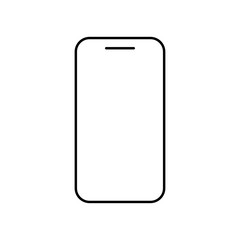 Wall Mural - icon phone outline line in black color
