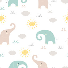 Elephant Seamless Pattern