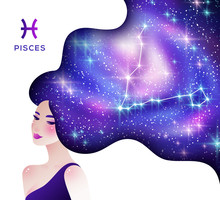 Pisces Zodiac Sign Illustration