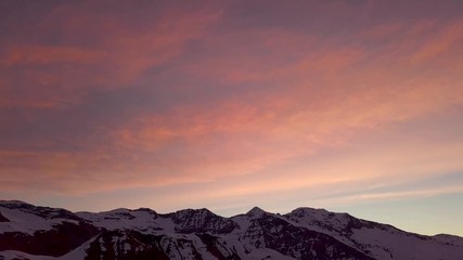 Sticker - Drone video of the Alps at sunrise