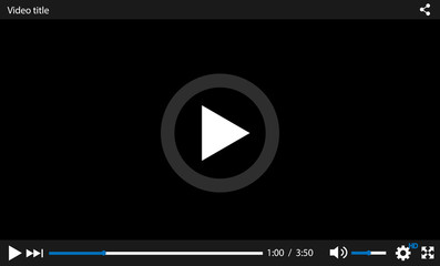 modern video player design template for web and mobile apps. flat style. vector illustration. eps10.