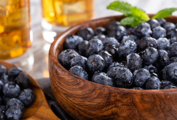 Wall Mural - Closeup of a Bowl of Fresh Blueberries