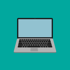 Wall Mural - laptop computer isolated icon. flat style.
