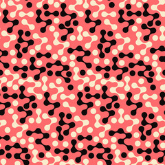 Wall Mural - graphic connected dots seamless pattern retro red black