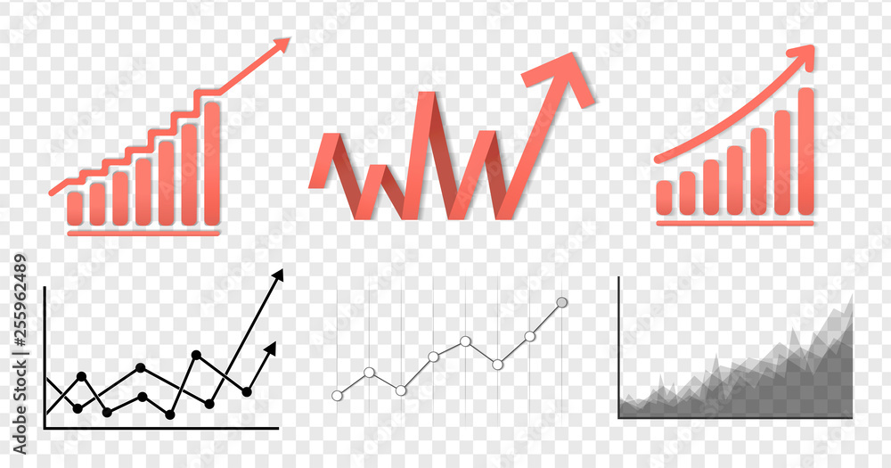 Success business symbol.Growth vector diagram with arrow going up.Pack ...