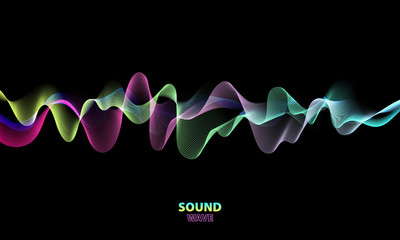 Wall Mural - Abstract wave colorful background. Sound or energy concept.