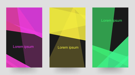 Three kinds of color polygonal shapes, modern banner templates