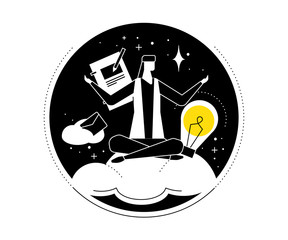 Wall Mural - Mindfulness at work - flat design style illustration