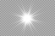 © timchig - Light flare special effect with rays of light and magic sparkles. Glow transparent vector light effect set, explosion, glitter, spark, sun flash