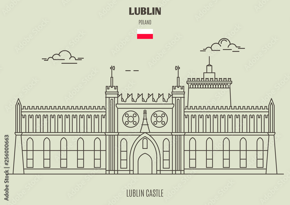 Lublin Castle in Lublin, Poland. Landmark icon - obrazy, fototapety, plakaty 