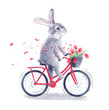 easter bunny riding a bicycle
