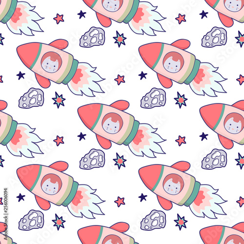 japonski-kawaii-kot-podrozuje-w-przestrzeni-wzor-wektor-zabawny-zwierzeta-clipart