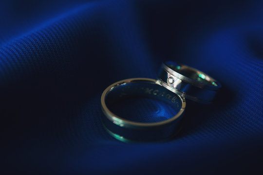 two rings on black background